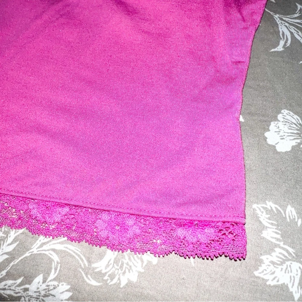 Victoria's Secret Fuchsia Modal Lace Back Cropped Cami Top, Size L